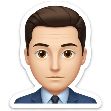 white dude with tight slick back hair sticker