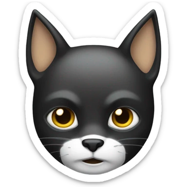 Gato blanco con cabeza negra como máscara de Batman  sticker