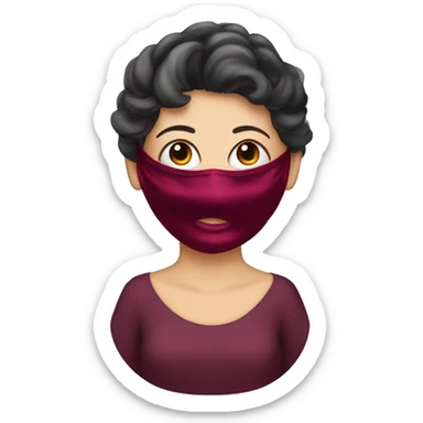 Bordeaux red silk eye mask sticker