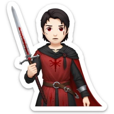 Demon slayer dying with a sword sticker