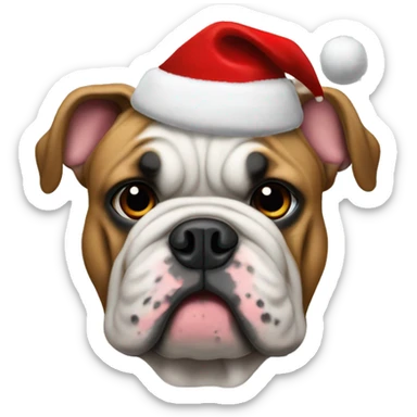 Frech bulldog with a chrismas cap sticker