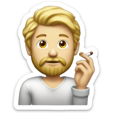 Blond man bearded smoking hazelnut sticker