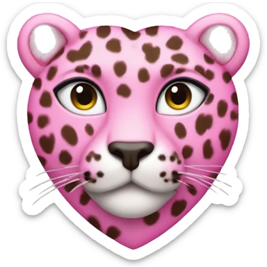 Pink heart leopard  sticker