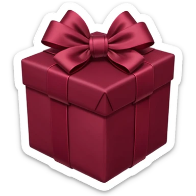 burgundy present with burgundy bow sticker