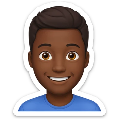 black young adult male with care free persona sticker