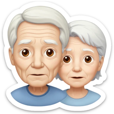 cartoon characters showing older people, ethereal sticker