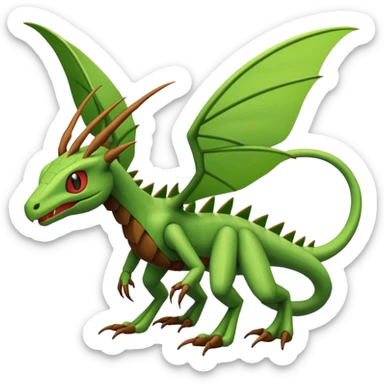 Flygon-Scyther-Sceptile-Fakémon-hybrid-creature (full body)  sticker