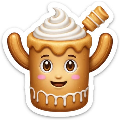 Now make, a Marshmellow churro emoji. Like, mixed together. sticker