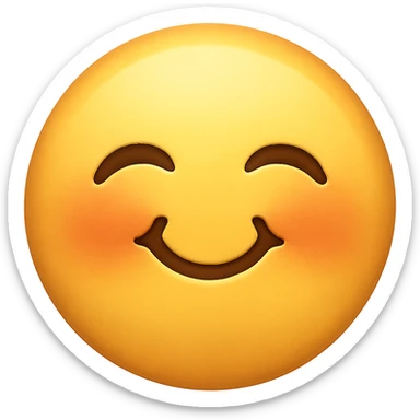 cute emoji, smiling with closed eyes, chubby cheeks sticker