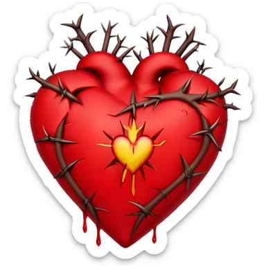 jesus heart with thorns sticker
