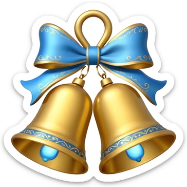 Christmas bells with light blue details sticker
