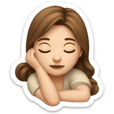 Sleeping girl brown hair  sticker