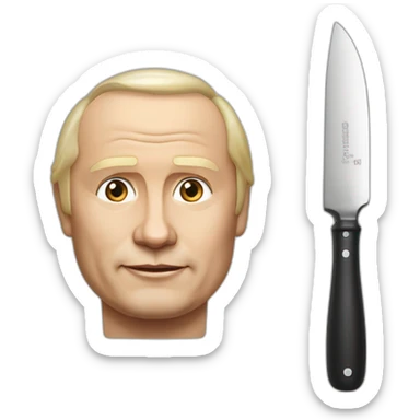 Vladimir Poutine avec un couteau sticker