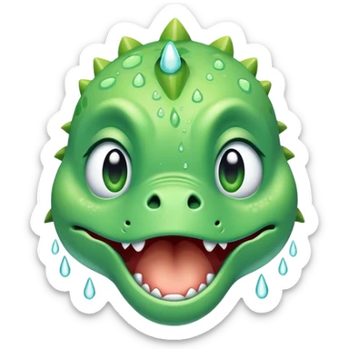 Crying dinosaur with tears sticker