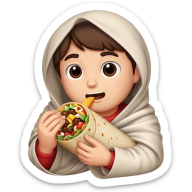 eating a burrito  sticker