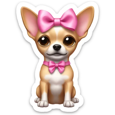 Chihuahua with pink bow sticker