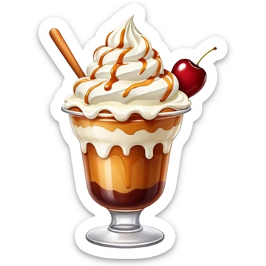 Sundae with caramel sauce sticker