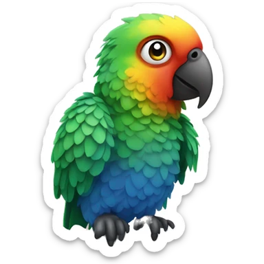 Parrot on radiator sticker