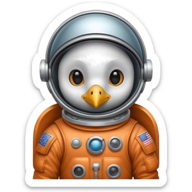 bird with astronaut suit sticker