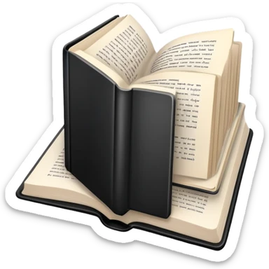 generate a black n whitye emoji of book sticker