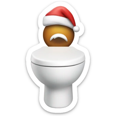 Skibidi toilet with a christmas hat sticker