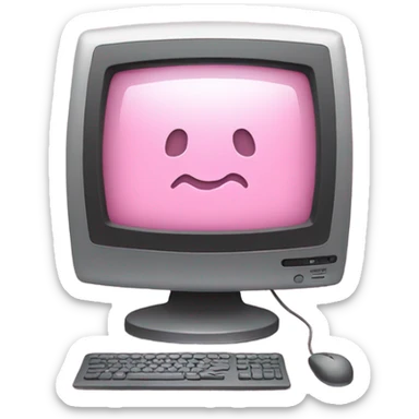 Pink computer monitor sticker