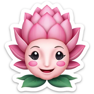 brain with happy face and lotus flower, representing mental harmony sticker