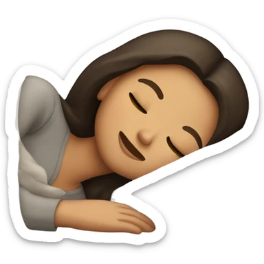 Brunette girl sleeping sticker
