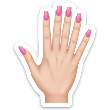 female hand with long square pink nails sticker