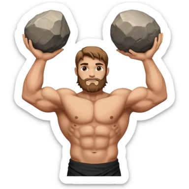 Atlas the greek god with a big rock  sticker