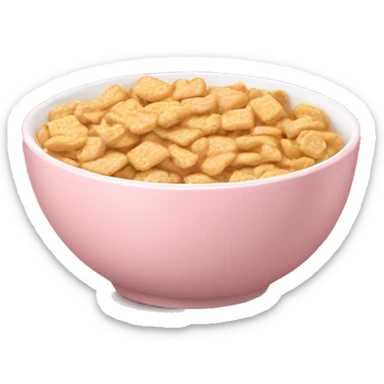 light pink bowl with cute cereals in it sticker