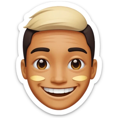 smiling glitchy distorted sticker