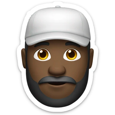 blak man whit cap and beard  sticker