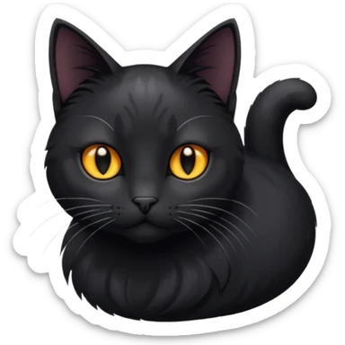 Solin wäre ein Kater mit nachtschwarzem, glänzendem Fell, kräftig gebaut und zugleich von seltener Eleganz. Sein Blick – tief und warm – scheint in die Seele zu führen, während seine Bewegung lautlos ist wie ein Schatten, der sich still an die Seite schmiegt.ihn nichts auf der Welt erschüttern. sticker