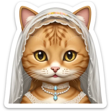 tabby cat brides sticker
