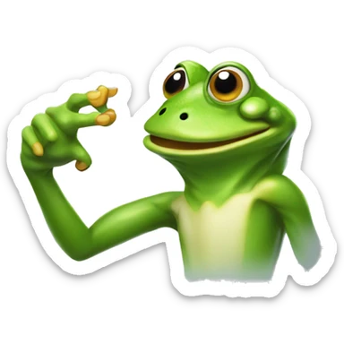 silly Frog doing finger guns  sticker