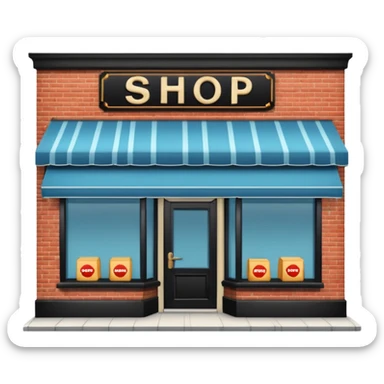 shop with the word shop in the sign sticker