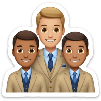 3 men on a date sticker