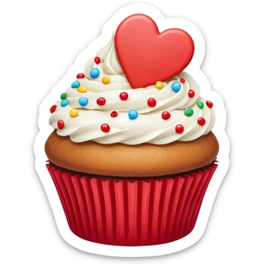 heart with a paw print and a cupcake border sticker