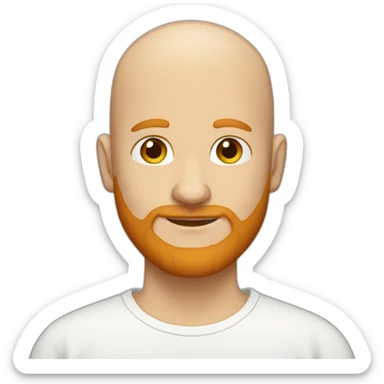 A fashionable Bald white guy with a ginger beard  sticker