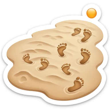 beach sunset. Two sets of footprints—one baby footsteps, the other larger childhood self and inner child sticker