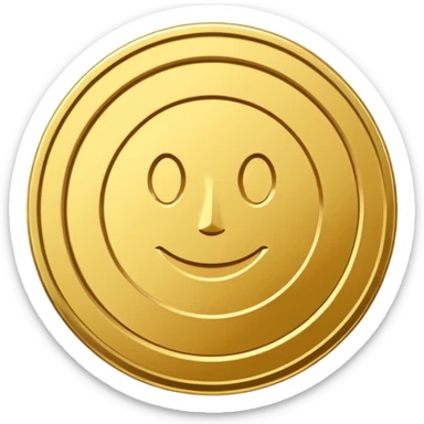 a gold coin without designs or a face sticker