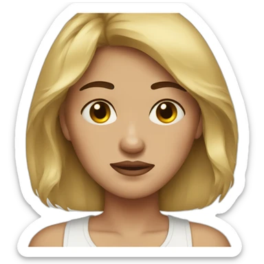 tired woman with bruises under the eyes sticker