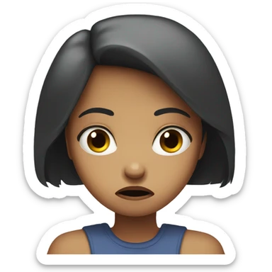 angry girl showing disapproval with hand  in front of her  sticker