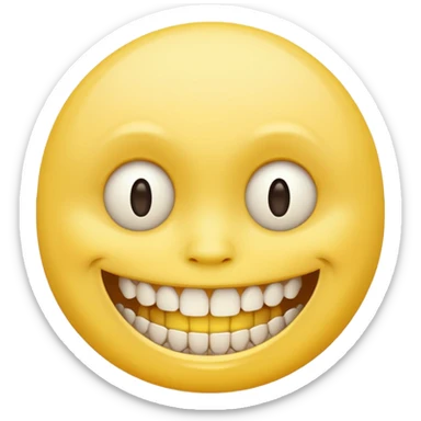 creepy smile lots of teeth built like regular yellow smile remake the second one but sad sticker