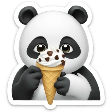 Panda eating ice cream sticker