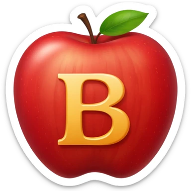 O like apple inside letter B sticker