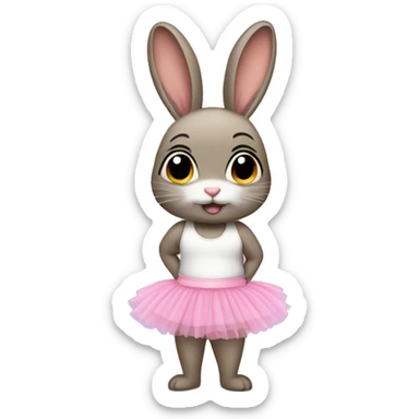 Bunny with tutu sticker