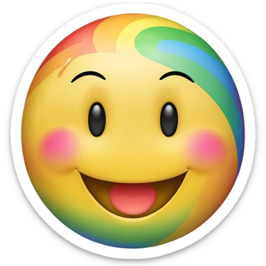 Rainbow smiley face sticker