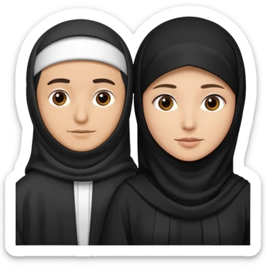 muslim couple, man in thobe woman in burka sticker